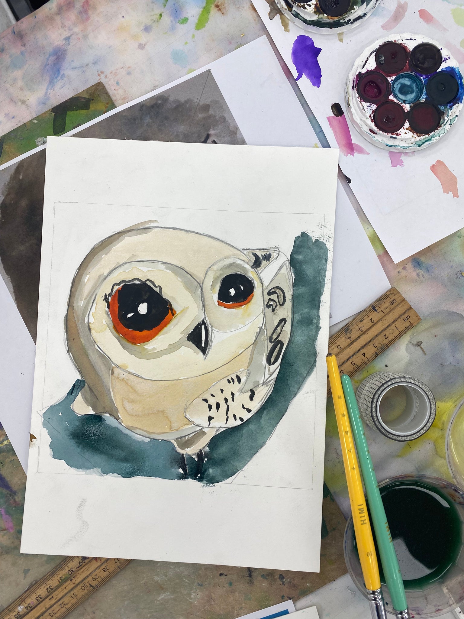 Kids Watercolour & Ink Animal Portraits Workshop January 2024
